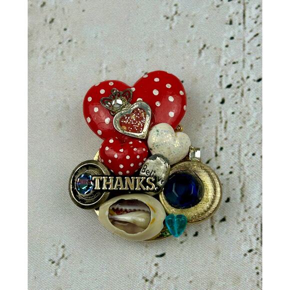 Mixed Media Magnet-Altered Art-Found Object  Eclectic-Boho-Collage - Picture 1 of 4